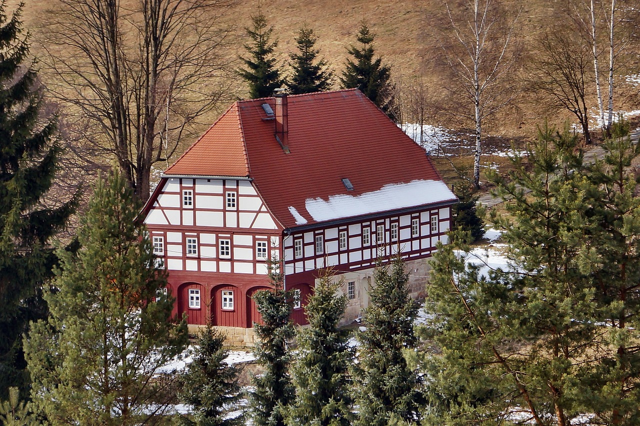 Typisches Umgebindehaus in der Region Oberlausitz